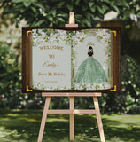 Printed Princess Party Sign Quinceañera Floral Welcome Sign Sweet 16 Decor 15th Anos Birthday Foamboard Once Upon a Time Fairytale Poster