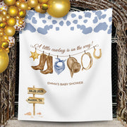 A Little Cowboy Is On The Way Baby Shower Backdrop Wild West Baby Shower Decor Cowboy Clothesline Western Rodeo Country Baby Welcome Sign