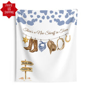 A Little Cowboy Is On The Way Baby Shower Backdrop Wild West Baby Shower Decor Cowboy Clothesline Western Rodeo Country Baby Welcome Sign