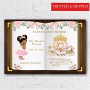 Tiara Crown Baby Shower Poster Book Entrance Sign