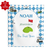 Golf First Birthday Banner Custom Masters 1st Birthday Party Decor Mastered First Year Backdrop Personalized Welcome Sign High Chair Banner