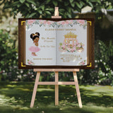 Tiara Crown Baby Shower Poster Book Entrance Sign