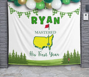 First Birthday Party Decor Golf First Birthday Banner Mastered 1st Year Backdrop Masters Personalized Welcome Sign High Chair Banner