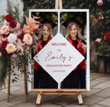 Printed Graduation Photo Sign Welcome Party Decor Grad Yard Banner Modern Picture Foamboard Senior College School Colors Foam Core Board