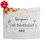 BBQ Birthday Banner Barbeque Party Backdrop Summer Party Decor