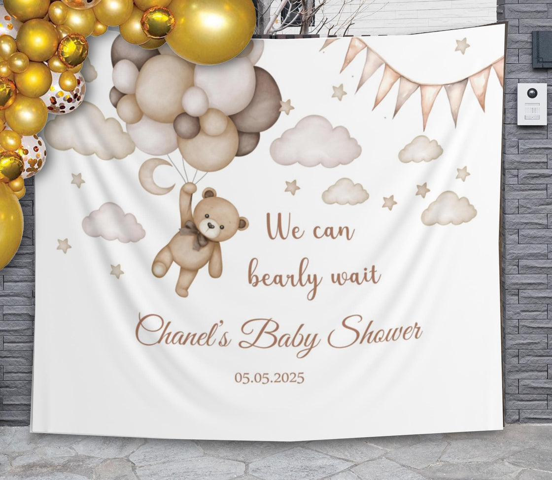 Bearly Wait Baby Shower Decor Bear Balloon Baby Shower Backdrop