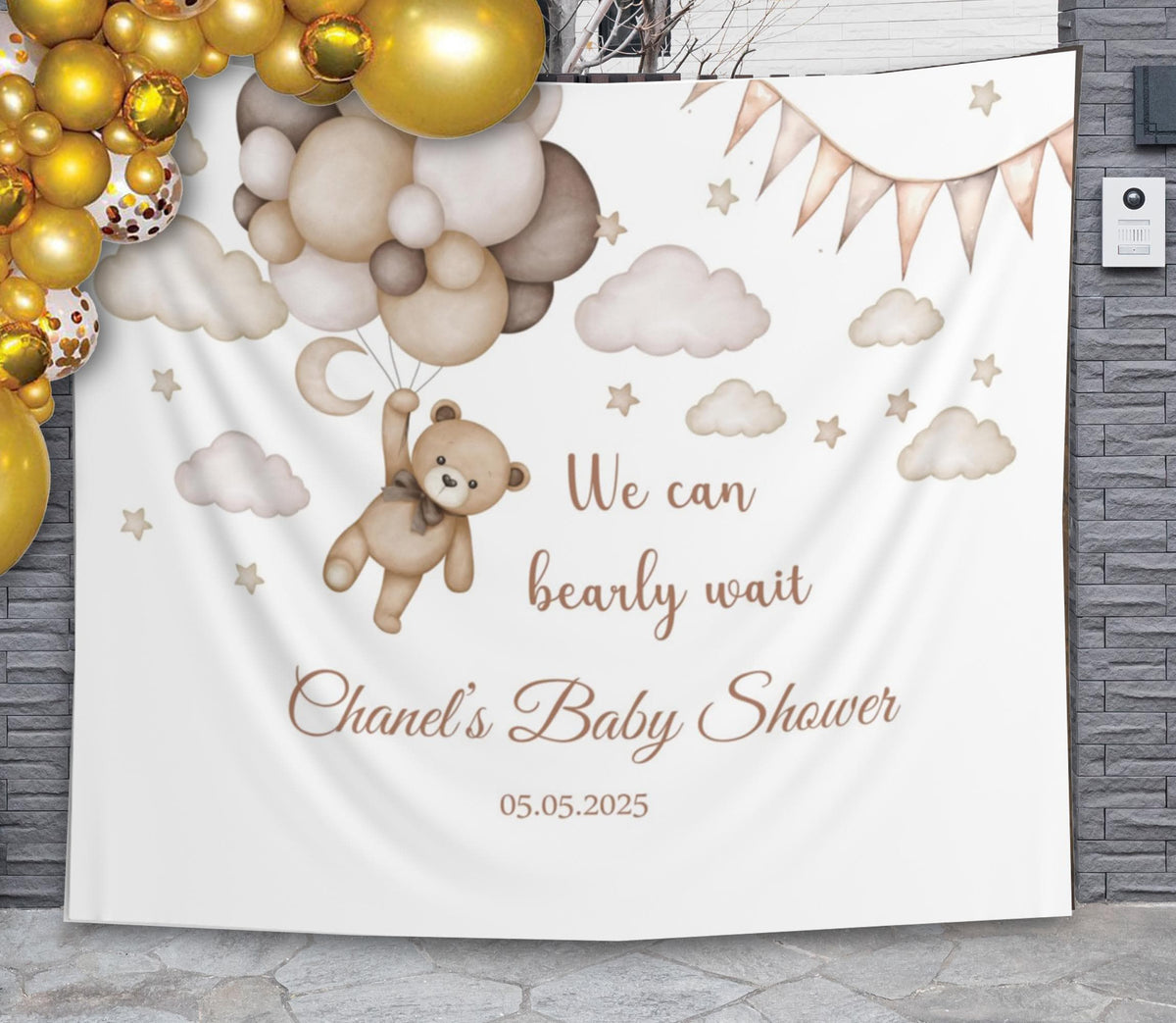 Bearly Wait Baby Shower Decor Bear Balloon Baby Shower Backdrop