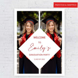 Printed Graduation Photo Sign Welcome Party Decor Grad Yard Banner Modern Picture Foamboard Senior College School Colors Foam Core Board