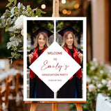 Printed Graduation Photo Sign Welcome Party Decor Grad Yard Banner Modern Picture Foamboard Senior College School Colors Foam Core Board