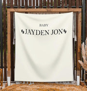 Minimalist Baby Shower Backdrop, Custom Baby Name Banner,