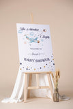 Boy Baby Shower Poster, Adventure Begins Custom Sign