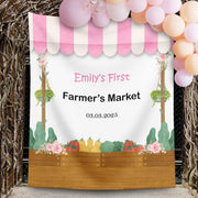Farmer's Market Birthday Backdrop Girl Party Decoration Fresh Fruits Banner