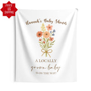 Homegrown Cute Baby, Wildflower Colorful Floral Banner, Spring Decor