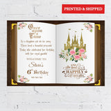 Once Upon a Time Birthday Sign Printed Princess Party Welcome Foamboard Personalized Castle Poster Custom Floral Fairytale Storybook Decor