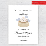 Printed Dumpling Baby Shower Welcome Sign Little Dumpling on the Way Modern Baby Sprinkle Foam Board Boy Girl Baby Shower Welcome Poster