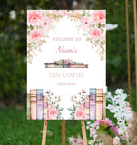 First Chapter Birthday Welcome Sign, 1st Birthday Party Poster,