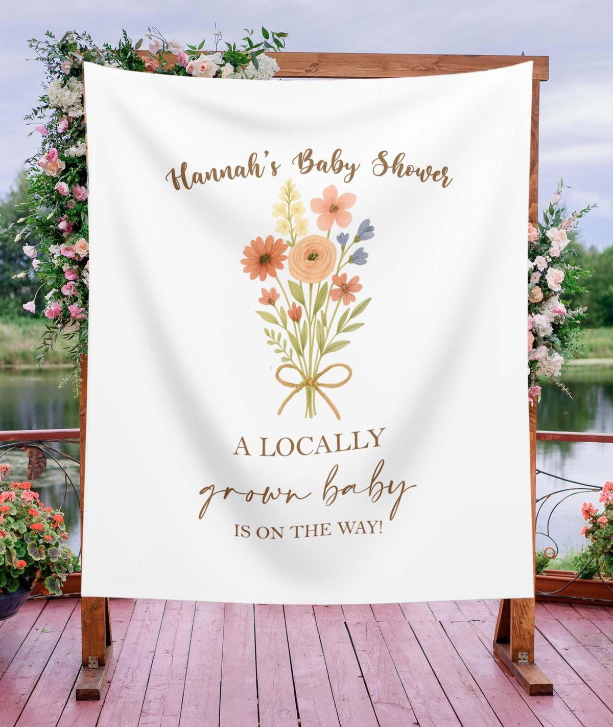 A Locally Grown Baby Shower Backdrop, Farmers Market Baby Sprinkle,