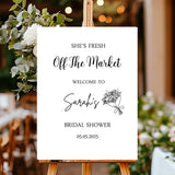 Printed Fresh Off the Market Bridal Shower Sign Farmers Market Poster Paper Bridal Shower Decor Bachelorette Party Foamboard Entrance Sign