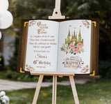Printed Once Upon a Time Sign Princess Birthday Welcome Foamboard