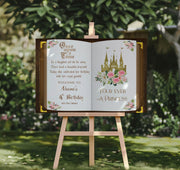 Four-ever a Princess Entrance Decor Once Upon a Time Book Poster