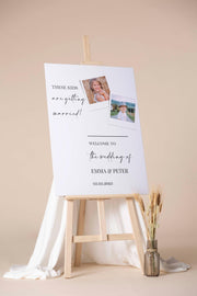 Printed Wedding Welcome Sign, These Kids Getting Married Engagement Foamboard, Minimalist Entrance Poster Paper, Wedding Reception Decor