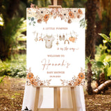 Printed Fall Pumpkin Baby shower Sign Baby Clothes Welcome Foamboard