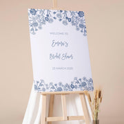 Custom Engagement Party Decor Dusty Blue Floral