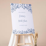 Custom Engagement Party Decor Dusty Blue Floral