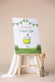 Printed Golf Theme Wedding Sign Masters Bridal Shower Foamboard Mastered Love Personalized Poster Paper Engagement Wedding Shower Decor