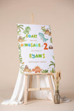 Little Dino Entrance Sign, Boys Birthday Poster Paper, Animal Theme Decor