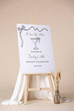 Printed Birthday Welcome Sign A tini bit older Birthday Decor Martini Themed Birthday Foamboard Bow Champagne Glass Personalized Poster