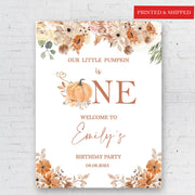 Fall Gender Neutral Birthday Party Decor One 1st Birthday Poster