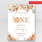 Fall Gender Neutral Birthday Party Decor One 1st Birthday Poster