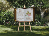 Printed Baby Shower Welcome Sign Princess Book Party Foamboard Girl Baby Shower Pink Floral Castle Sign Baby Sprinkle Once Upon A Time Sign