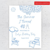 The Summer I turned 40th Entrance Sign Any Age Custom Birthday Party Poster