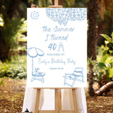 Printed Lake Party Welcome Sign Summer Beach Party Foamboard