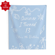 Sea Shells Coquette Bow Girls Party Banner Mediterranean