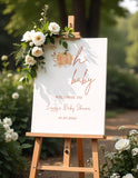 Printed Pumpkin Oh Baby Welcome Sign Autumn Baby Shower Foamboard Boho Fall Baby Shower Decor Simple Modern Terracotta Poster Paper