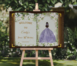 Quince Princess Birthday Sign 15th Birthday Floral Princess Dress Welcome Sign 15th Anos Foamboard Once Upon a Time Fairytale Poster