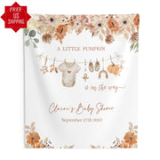 Gender Neutral Backdrop Laundry Clothline Autumn Floral Decor