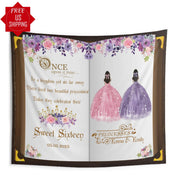 Pink Purple Gold Floral Banner Quince Party Decor Once Upon A Time Book