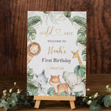 Printed Safari First Birthday Sign Wild One Welcome Sign