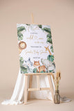 Printed Little Wild One Baby Shower Welcome Sign Safari Jungle Baby Shower Foamboard Greenery Safari Animals Baby Shower Decor Baby Sprinkle