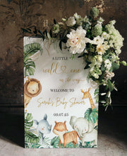 Printed Little Wild One Baby Shower Welcome Sign Safari Jungle Baby Shower Foamboard