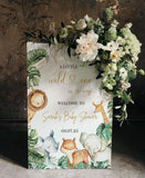 Printed Little Wild One Baby Shower Welcome Sign Safari Jungle Baby Shower Foamboard