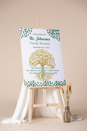 Custom Family Reunion Sign Printed Family Tree Decor Our Roots Remain As One Foamboard Family Get Together Poster Siblings Cousins Gathering