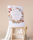 Custom Wedding Sign Autumn Fall Evening Reception Poster Printed Happily Ever After Party Foamboard Elopement Wedding Party Reception Decor