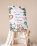 Wild One Birthday Sign First Birthday Welcome Sign Printed Safari 1st Birthday Foamboard Jungle Birthday Poster Boys Animals Party Decor