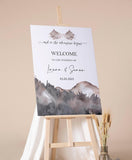 Printed Forest Mountain Welcome Sign Wedding Reception Foamboard
