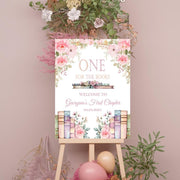 One for the Books Welcome Sign Printed First Chapter 1st Birthday Party Fomboard